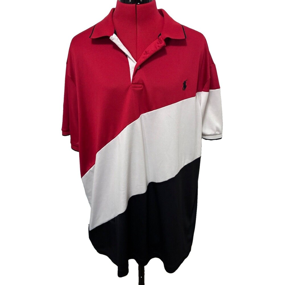 Polo Ralph Lauren Performance Men’s Red, White, And Black Shirt Size XL
